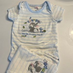 Thumper 12mo outfit pants and short sleeve onesie super soft